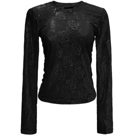 ROSE LS LACE BLOUSE BLACK